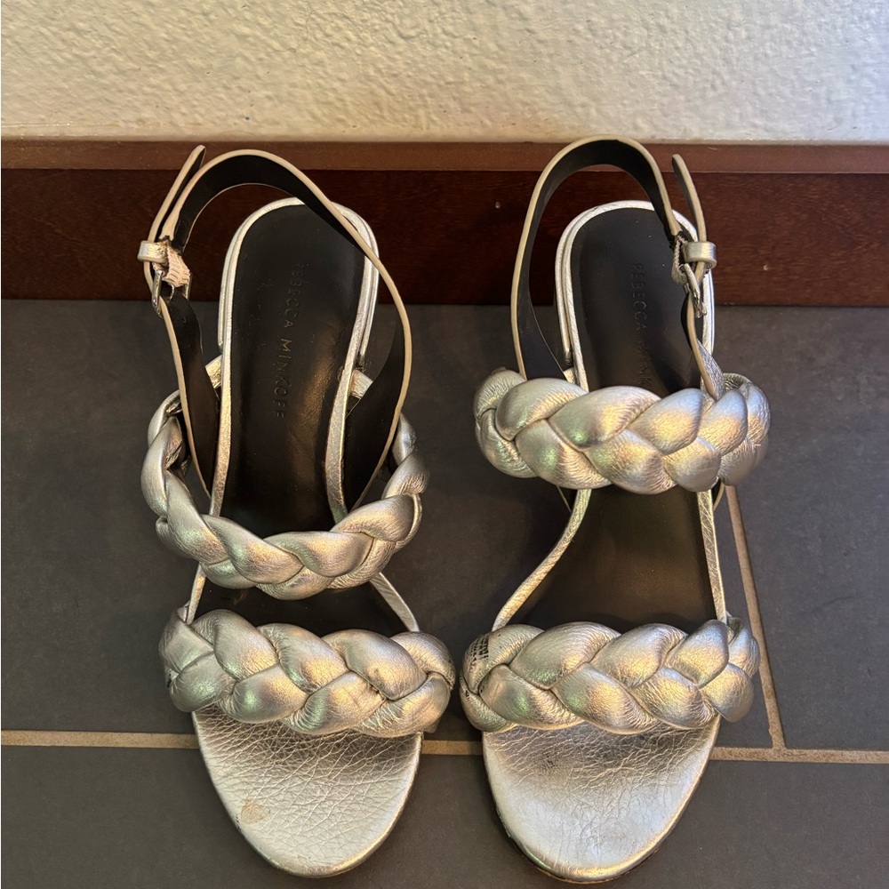 Rebecca Minkoff Metallic Braided Sandals